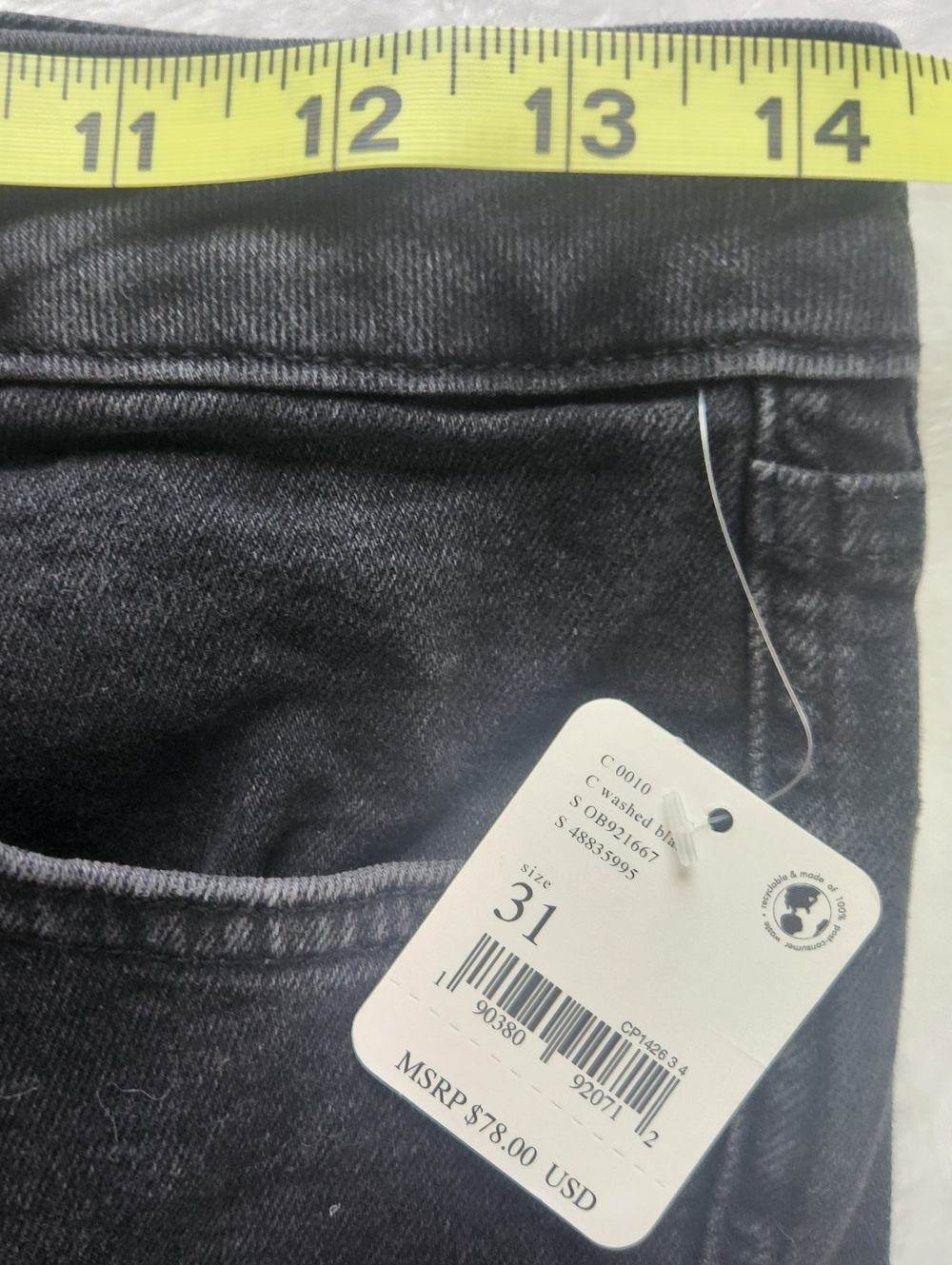 Free People We the Free Raw High-Rise Jegging, Washed Black, 31 NWT - Picture 3 of 8